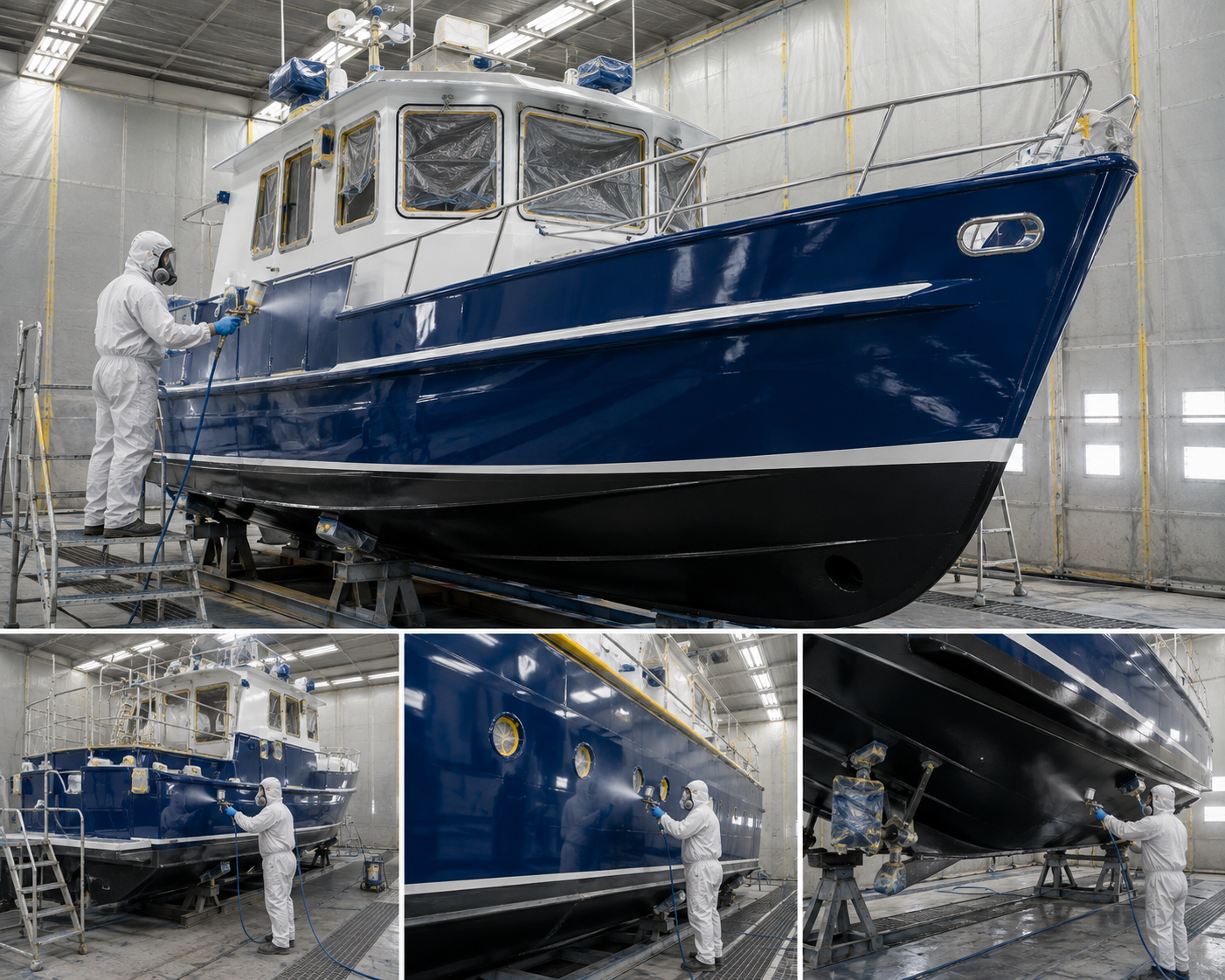 Steel boat painting project